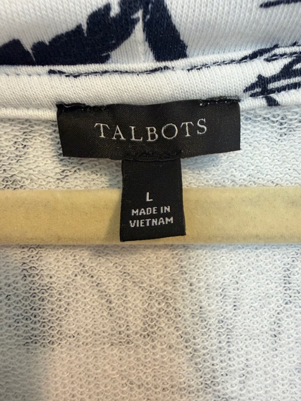 Sail away nautical Talbots scoop neck Hoodie featuring white and navy print - Picture 2 of 8